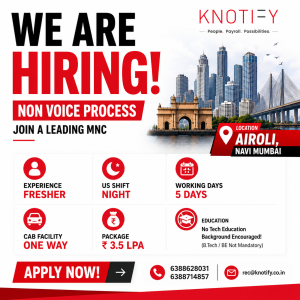 Mumbai Jobs | Non-Voice Process Associate (Freshers)